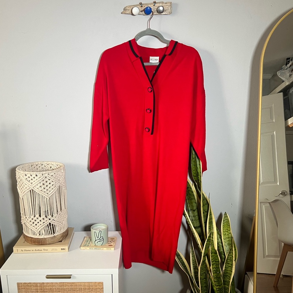 Vintage 50’s/60’s 1055 Park Red Knit Sweater Dress